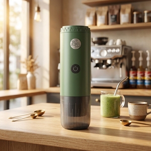Petits appareils électroménagers <span class=keywords><strong>de</strong></span> cuisine <span class=keywords><strong>de</strong></span> couleur verte, cafetière USB pour cadeaux d'affaires, logo personnalisé, machine à café d'extérieur - Product Image 1