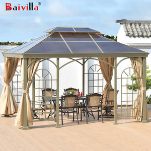 Support de jardin Loisirs Gazebo en aluminium Baivilla Well Design Outdoor Rainproof with Net LED PVC Metal Square Aluminium UV Resident - Product Image 5