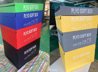 Set di 4 Box Pliometrici Impilabili in Schiuma EPE ad Alta Densità con Rete in PVC Antiscivolo, per Allenamento Crossfit e Palestra Domestica