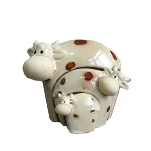 Lya — Figurines d'animaux en porcelaine de vache, artisanat décoratif de luxe, créatif, 3 pièces