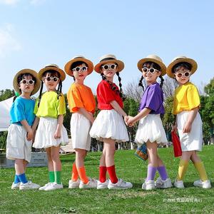 Childrens Day Performance Costumes <b>Candy</b> Color Class Uniforms For Kindergarten Graduation Photos Spandex Fabric - Product Image 3