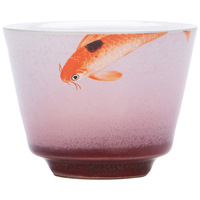 Ensemble de 4 tasses à thé en céramique chinoise, boîte cadeau, design animalier et motif doré, 110 ml, tasses de dégustation