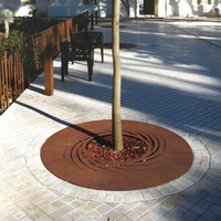 Grilles d'arbre carrées rondes en acier Corten Grille de puits Grille de plaza Grille en acier Cortel Grille de puits d'arbre en fonte