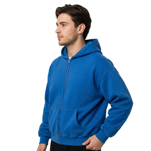 Sudaderas con Capucha de Algodón de Alta Calidad, Unisex, Bordadas, con Cierre, Ecológicas, de Secado Rápido, Personalizadas, Extra Grandes, Color Rojo para Hombre - Product Image 5
