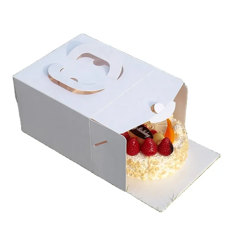 الجملة حفلة عيد ميلاد الزفاف ورقة كبيرة مربع كعكة مربع مخصص كعكة مربع مع مقبض