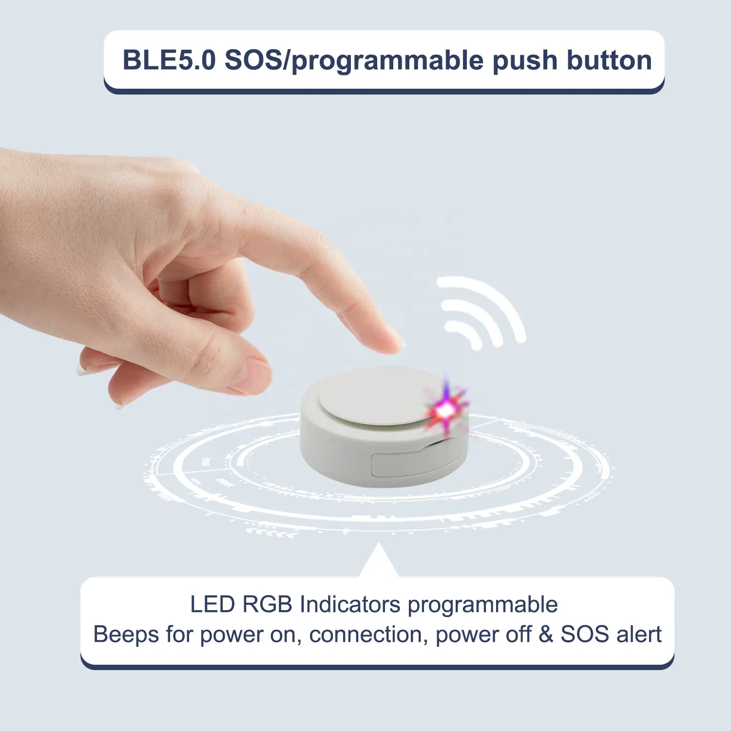SCiE5 Exquisite Design BLE Beacon With A Buzzer And SOS/programmable Push Button BLE Beacon