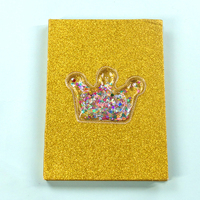 Shein — couverture en forme de couronne, carnet de notes à paillettes pour filles, cahier de journal intime à paillettes magiques