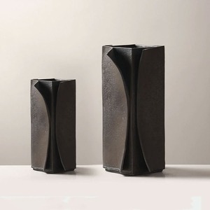 Jarrón de Metal Decorativo de Diseño Artesanal <span class=keywords><strong>para</strong></span> Sala de Estar, Decoraciones de Boda, Festivales, Jarrón de Metal en Forma de <span class=keywords><strong>Cubo</strong></span> - Product Image 2