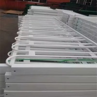 Valla de Jardín de Acero Moderna, Valla de Metal de Acero Galvanizado Negro, Paneles de Valla de Acero Forjado con Parte Superior Plana