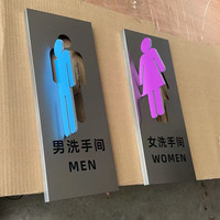 Letrero de Baño Personalizado en Metal Dorado 3D, Letrero de Baño Masculino y Femenino para Hotel, Centro Comercial, Restaurante