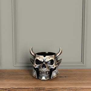 Asbak tengkorak Resin kustom rahasia dengan tanduk Aksesori merokok prototipe cepat untuk persediaan pabrik Bar & Klub OEM ODM - Product Image 5