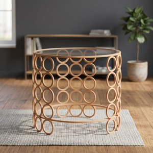 Iron Powder Coated Glass Top Luxury Antique <b>Wire</b> <b>Coffee</b> <b>Table</b> - Product Image 3