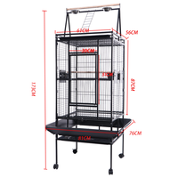 Vente en gros 68 pouces designs de luxe noir acier métal fer volière canari perruche pinson animal de compagnie grand perroquet amour cage à oiseaux à vendre