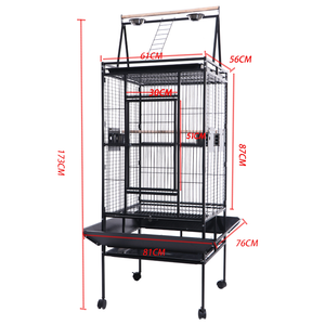 Toptan 68 inç lüks tasarımlar siyah çelik metal demir aviary kanarya budgie <span class=keywords><strong>finch</strong></span> pet büyük papağan aşk kuş kafesi satılık - Product Image 3