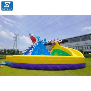 Tobogán acuático Dragon & Shark con <span class=keywords><strong>piscina</strong></span> parque infantil inflable parque acuático Gran parque comercial con tobogán acuático - Product Image 6