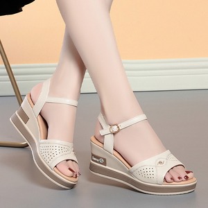 Sandales Compensées d'Été Antidérapantes Xuanhui pour <span class=keywords><strong>Femme</strong></span>, Sandales Compensées <span class=keywords><strong>Espadrille</strong></span> à Talons Épais Sexy Décontractées et Sportives pour Dames - Product Image 4