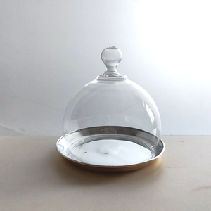 מגש עוגת זכוכית ידידותית לסביבה סט עם כיסוי צלחת עוגה אלגנטית כיפה קינוח עבור מסיבות חתונה - Product Image 2