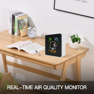 공장 직판 가정용 다기능 실외 공기질 측정기 PM2.5, 온도 습도 블랙 실시간 공기 감지기 - Product Image 4