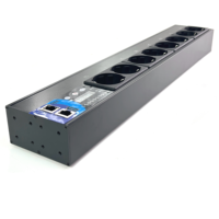 PDU intelligent pour rack 220V 16A avec prises allemandes, 8 prises, enregistrement de mémoire, USB, température/humidité, RPM, IR, HTTP/HTTPS, salle de télécommunications, personnalisable