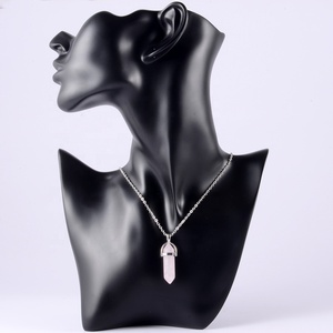 Collana con Pendente Geometrico in Pietra, Esagonale, per Guarigione dei Chakra, Pendolo in Opalite, Quarzo, <span class=keywords><strong>Ossidiana</strong></span>, Cristallo, <span class=keywords><strong>Gioielli</strong></span> in Acciaio Inossidabile - Product Image 3