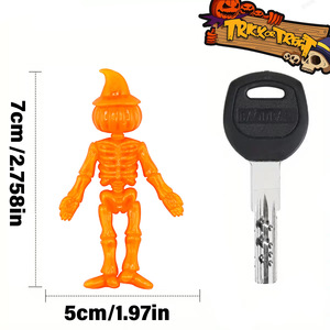 2025 New Elastic Stretchable Pumpkin Head Sticky Hand Toy Stress Relief <b>Squeeze</b> Toy Wall Climbing Halloween Skeleton - Product Image 4