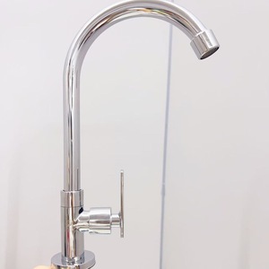 Tenglida <b>Copper</b> Round Vertical Single <b>Handle</b> Kitchen Faucet 360 Degree Rotate Deck Mounted Modern Style - Product Image 4