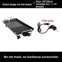 Gril électrique multifonctionnel antiadhésif à faible émission de fumée, style britannique, américain et européen, pour barbecue domestique et cuisson sur brochettes