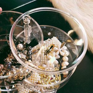 3-couche 360 Degrés de Rotation Bijoux Boîte D'affichage Transparent Bijoux Organisateur De Stockage Portable pour Dresser <span class=keywords><strong>et</strong></span> <span class=keywords><strong>Bureau</strong></span> De Stockage - Product Image 2