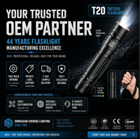 Lampe torche LED portable en aluminium 18650, haute puissance 2000 lumens, étanche IP68, rechargeable, lampe tactique