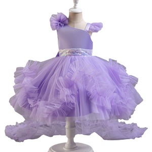 Abito da principessa con fiori per bambini gonna a velo per <span class=keywords><strong>un</strong></span> <span class=keywords><strong>anno</strong></span> abito da festa di compleanno abiti per bambini all'ingrosso - Product Image 1