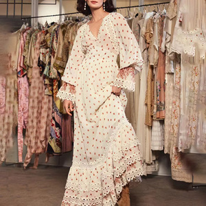 2024 шикарные платья для женщин, французское винтажное платье с расклешенными рукавами, облегающие платья для девочек, платье Jalabiya - Product Image 1