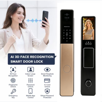 Gezichtsherkenning Smart Lock 3D-vingerafdruk Wachtwoordkaart Sleutel Nachtschoot WiFi-app Afstandsbediening voor aluminium huisbeveiliging Cloud
