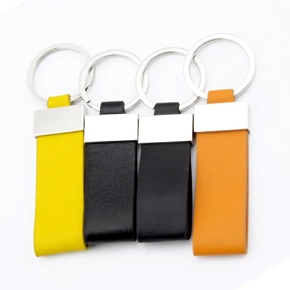 Wholesale Keychain Manufacturers In China Custom Leather Key Ring High Quality Leather Strap For Keychain