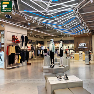 Luxury Modern Clothing Shop Garment Rack Display Cabinet Wall Panel <b>Reception</b> <b>Counter</b> Fixture - Product Image 5