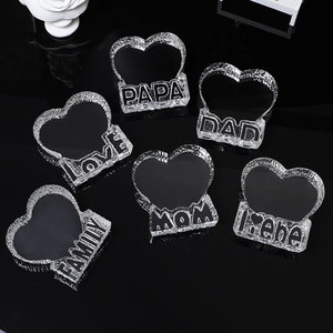 Marco de Fotos Personalizado al por Mayor para Aniversario de Bodas, Marco de Fotos de Cristal <span class=keywords><strong>en</strong></span> Blanco con Láser 3D para Regalo Familiar - Product Image 3