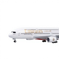 Maquette d'avion en résine Airbus A380 Emirates Qantas 37 cm avec éclairage LED et son, à poser sur le bureau, objet de collection, cadeau aviation