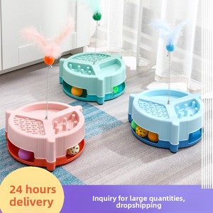 Di lusso multifunzionale in cotone gatto giocattolo ecologico giradischi auto-intrattenimento artefatto noia sollievo per gli animali domestici include Drink - Product Image 3