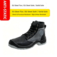 Chaussures de sécurité montantes en cuir de vachette certifiées CE, antistatiques, anti-choc et anti-perforation pour hommes, idéales pour l'industrie du soudage et la protection au travail.