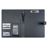 Portefeuilles de direction en cuir PU format A4 avec logo personnalisé style professionnel 2025 avec blocs-notes détachables