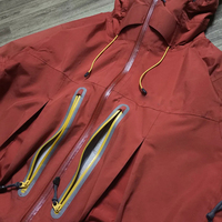 Jaket Windbreaker Merah Grosir, Personalisasi, Tahan Air, untuk Luar Ruangan, Buatan Pabrik Cina