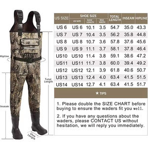 Waders de chasse Camo pour femmes et hommes Nouveau style Wader de pêche avec lumière LED Camo Chest <span class=keywords><strong>Bottes</strong></span> en néoprène - Product Image 4