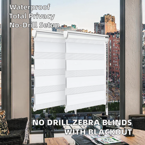 No Drill Horizontal Modern Plastic <b>Zebra</b> <b>Blinds</b> Home Manual French Curtain Living Room Bedroom Smart Window Roller <b>Blind</b> - Product Image 2