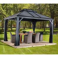 Le gazebo de jardin le plus populaire de l'arrière-cour, fabriqué en métal résistant, d'une taille de 4*4 mètres et résistant à la pluie