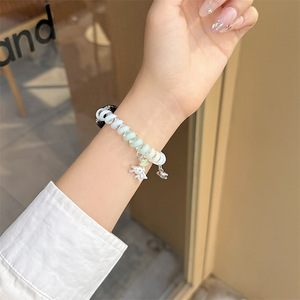 Bracelet de montre élastique perlé motif lapin mignon compatible avec Xiaomi <span class=keywords><strong>Mi</strong></span> Band 10 9 <span class=keywords><strong>8</strong></span> Pro, bracelet extensible pour femme - Product Image 6