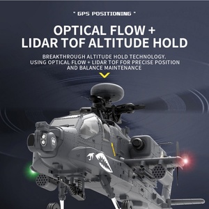 Drone RC F11S 1:32 2.4G AH-64D Apache, modèle de simulation, moteur brushless GPS, 9 canaux, 6 gyroscopes, contrôle ELRS, portée 300m, batterie, plastique, métal - Product Image 4