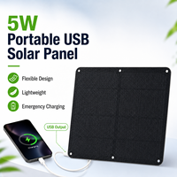 Cargador Solar USB Portátil y Flexible de 5W para Teléfono Celular, para Acampar al Aire Libre, Suministro de Energía de Emergencia