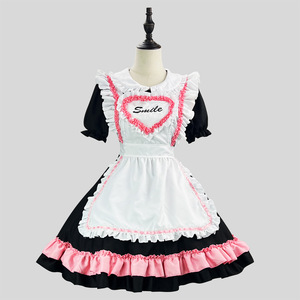 Cute Maid Outfit Japanese Lolita Anime Costume Short Sleeves Polyester Summer 2024 Role Playing Dress - Product Image 1
