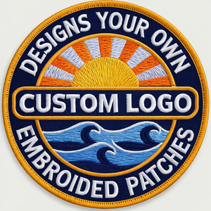 Parche de tela con diseño de letras 3D en contraste de color, estilo Design Freedom, con logotipo bordado personalizado para ropa. - Product Image 1