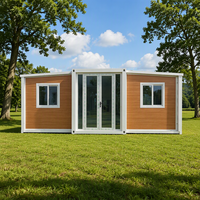 Maison conteneur préfabriquée extensible en acier de 20 pieds avec design moderne du milieu du siècle pour espace de vie, hôtel ou villa