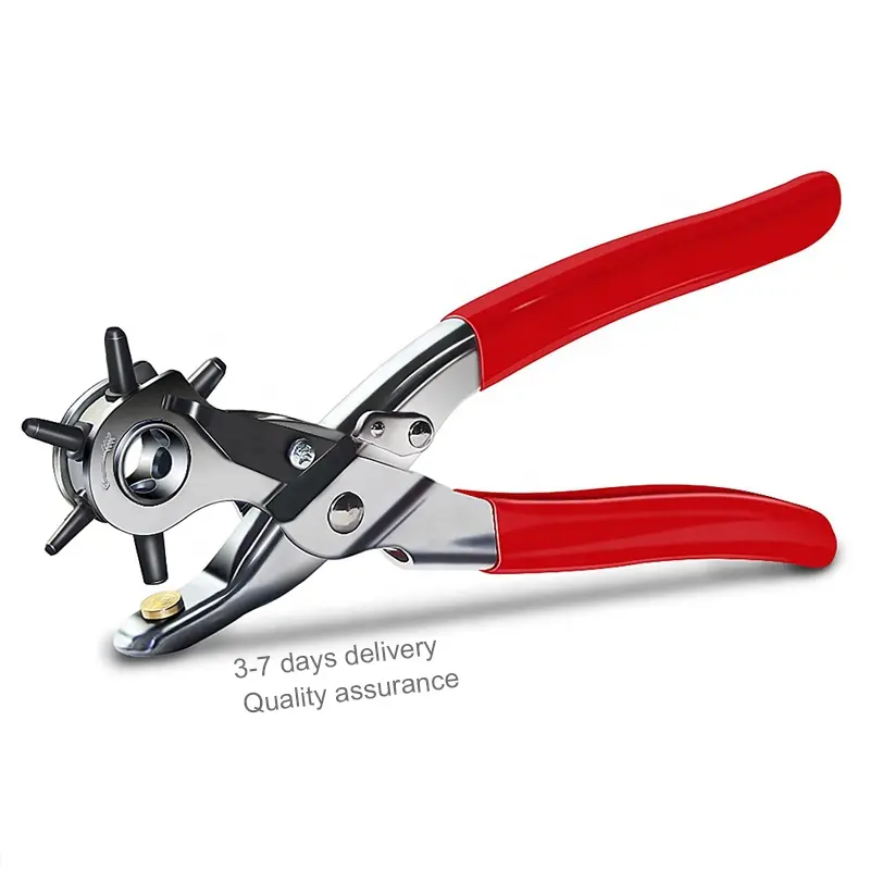 9 inch leather hole punch heavy duty hand pliers belt holes 6 size puncher tool leather hole punch